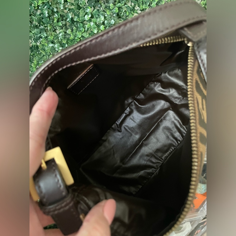 Fendi Brown and Dark Brown Zucca Logo Wristlet - Picture 6 of 13